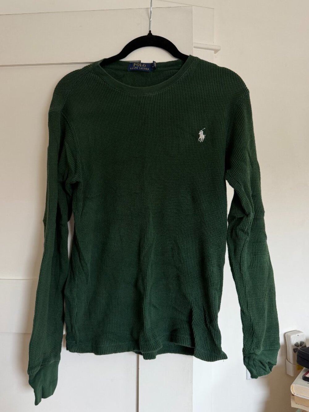Polo Ralph Lauren Green Long Sleeve Waffle Shirt